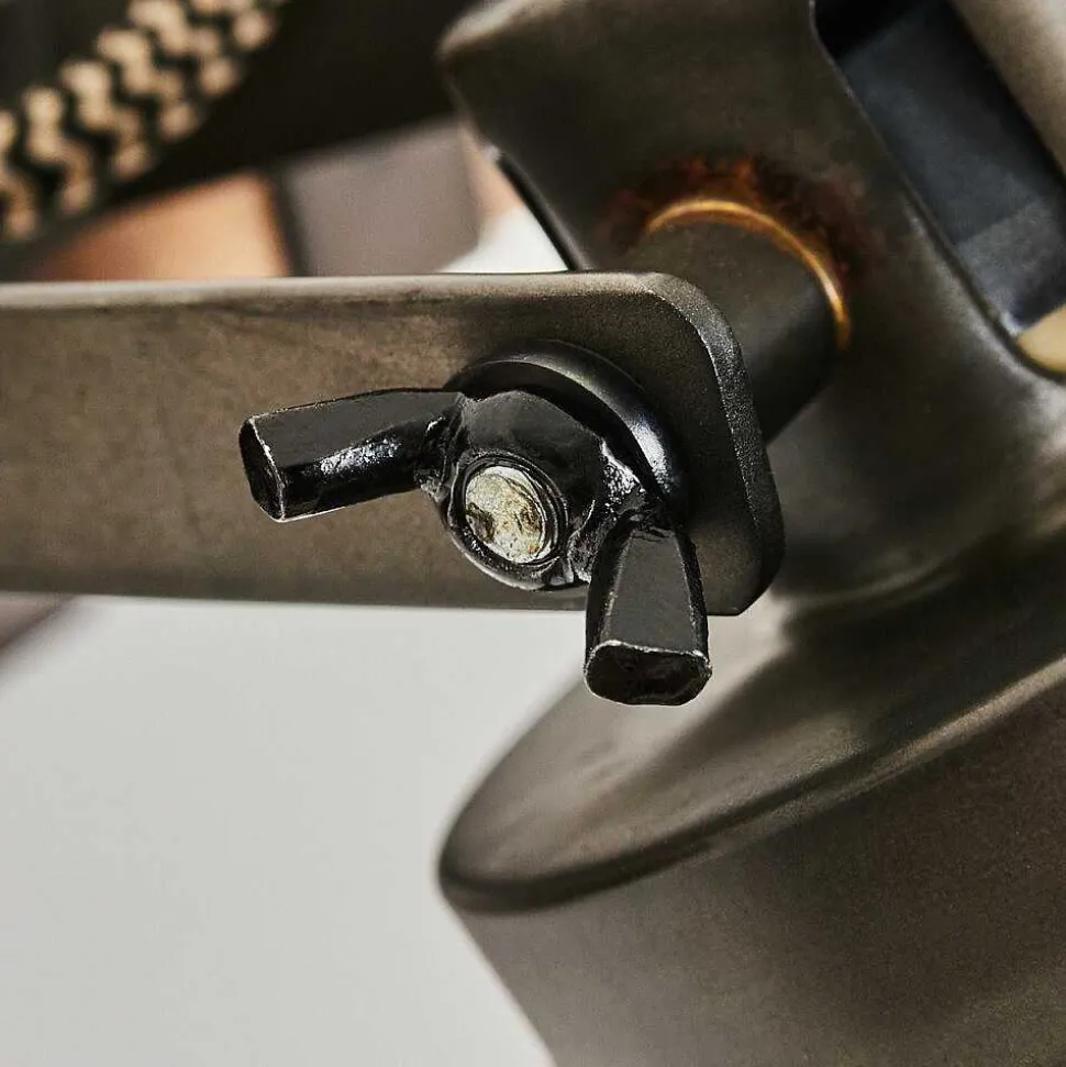 Applique Murale Pehefito Gris, Bois Fonce, Noir, 1 Lumiere