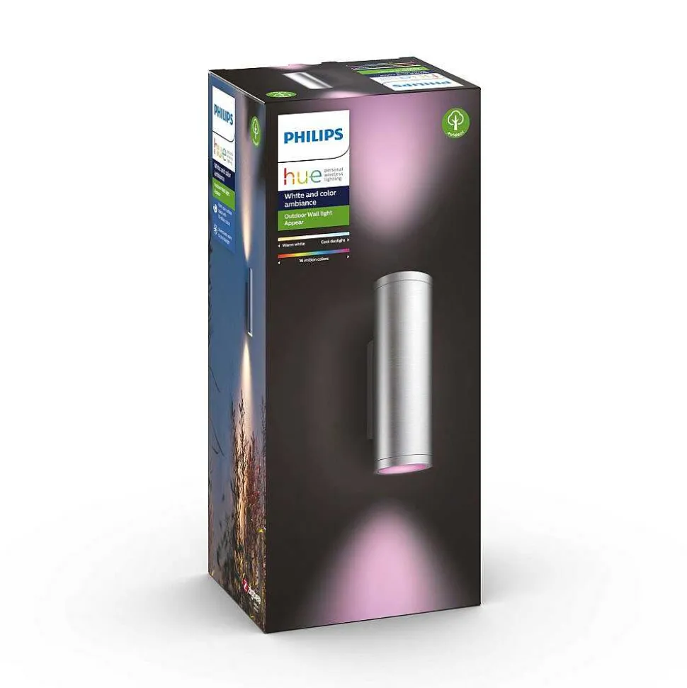 Applique Murale Philips Hue White And Color Ambiance Appear Led Argente, 2 Lumieres