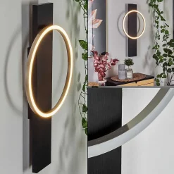 Applique Murale Pompu Led Noir, 1 Lumiere