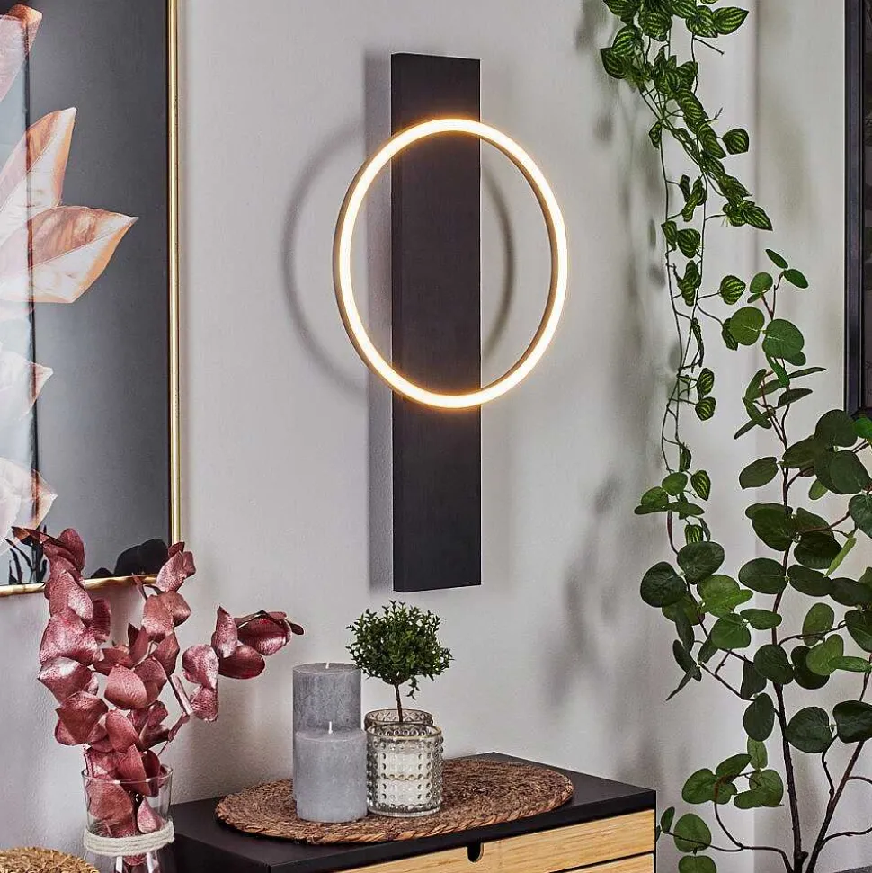 Applique Murale Pompu Led Noir, 1 Lumiere