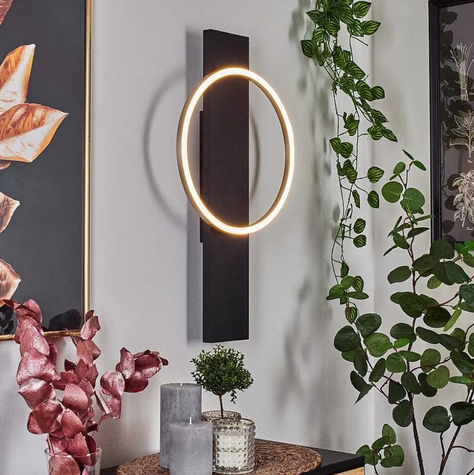 Applique Murale Pompu Led Noir, 1 Lumiere