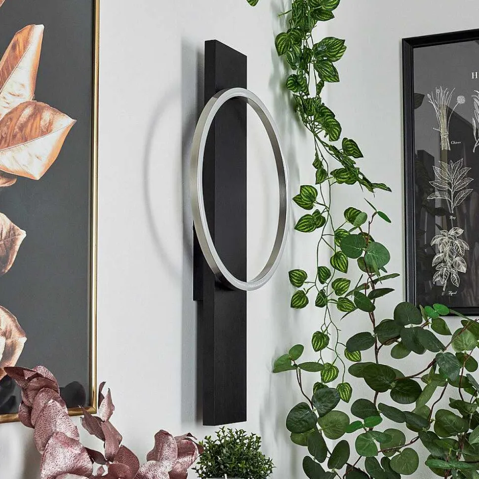 Applique Murale Pompu Led Noir, 1 Lumiere