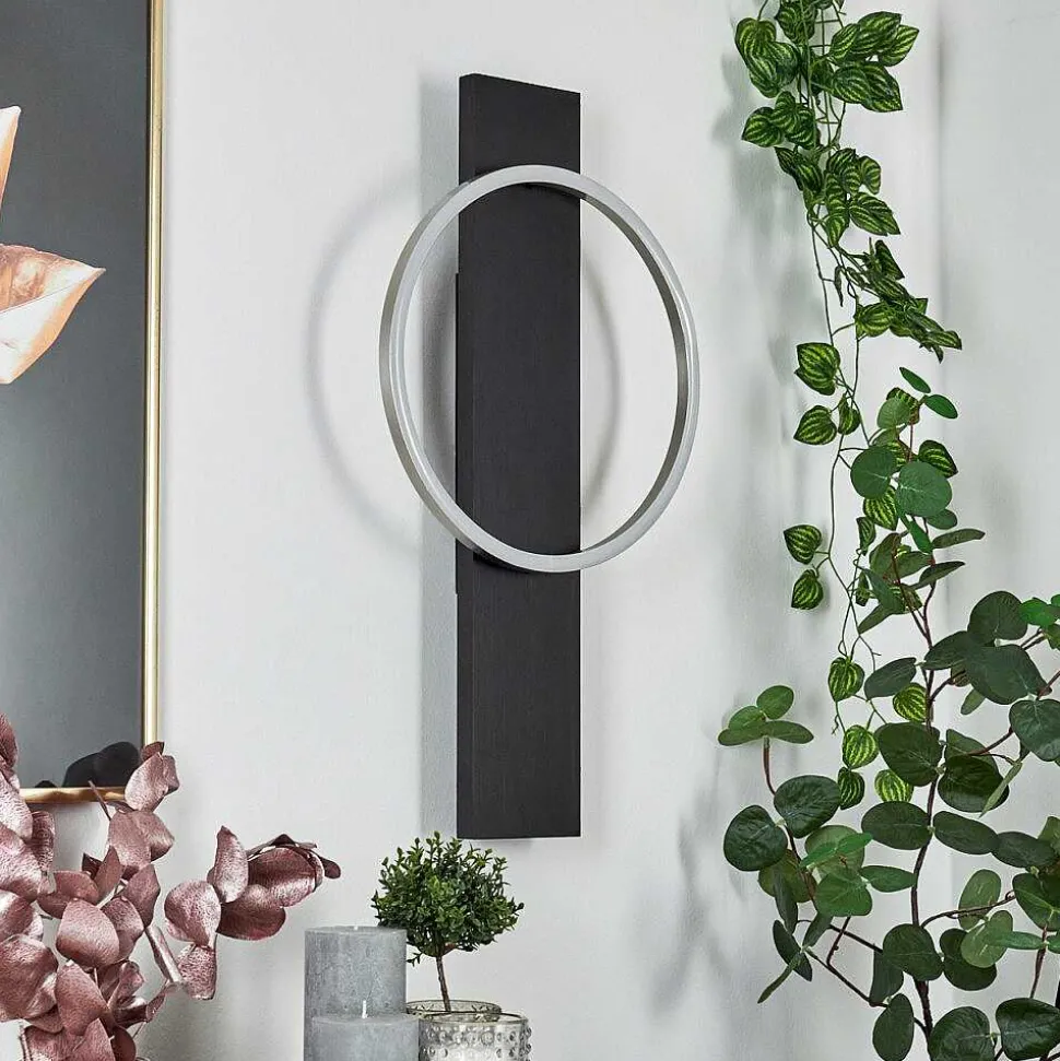 Applique Murale Pompu Led Noir, 1 Lumiere