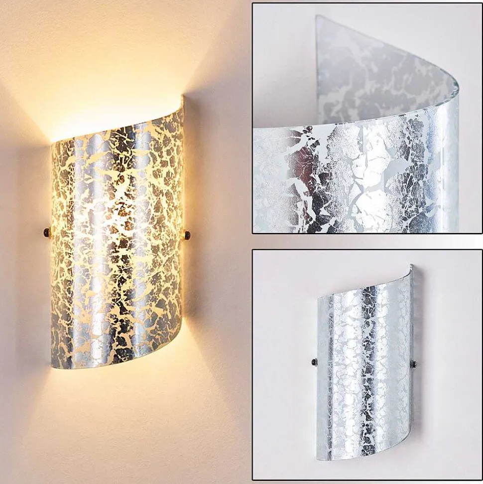 Applique Murale Pordenone Argente, 1 Lumiere