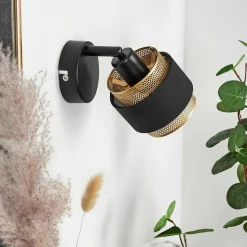 Applique Murale Regueira Noir, 1 Lumiere