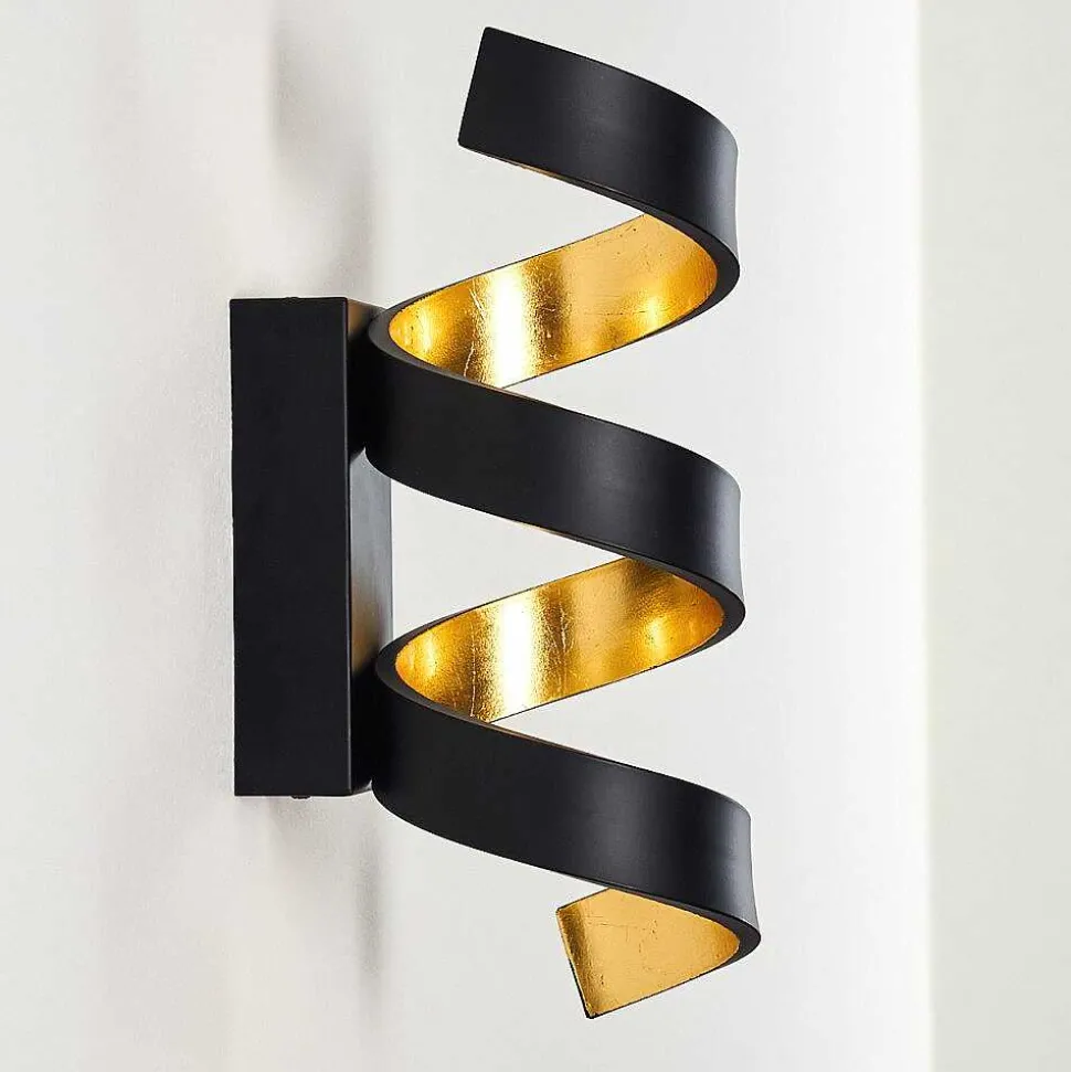 Applique Murale Rezat Led Noir Dore, 1 Lumiere