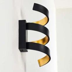 Applique Murale Rezat Led Noir Dore, 1 Lumiere