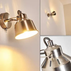 Applique Murale Safari Chrome Brosse, 1 Lumiere