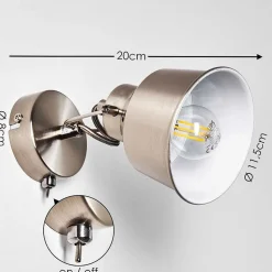 Applique Murale Safari Chrome Brosse, 1 Lumiere