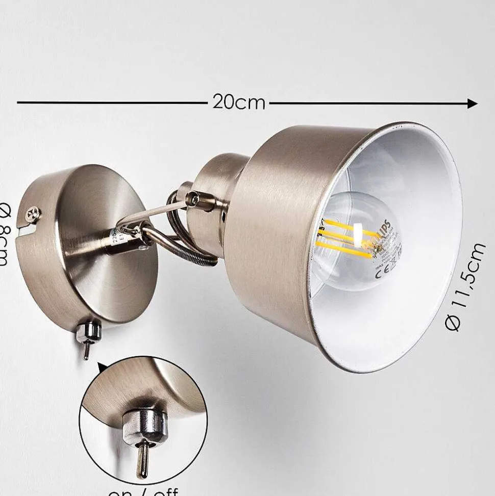 Applique Murale Safari Chrome Brosse, 1 Lumiere