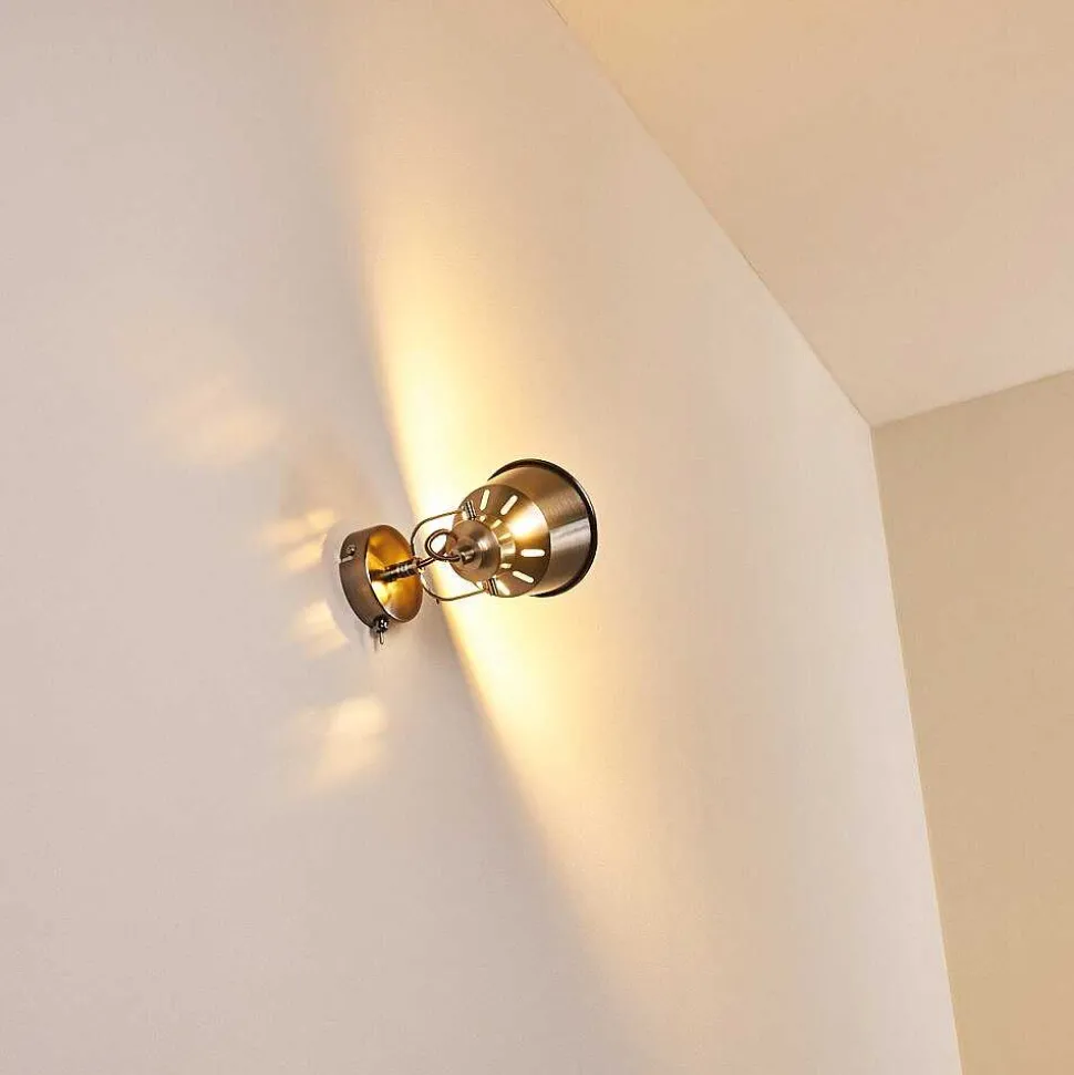 Applique Murale Safari Chrome Brosse, 1 Lumiere