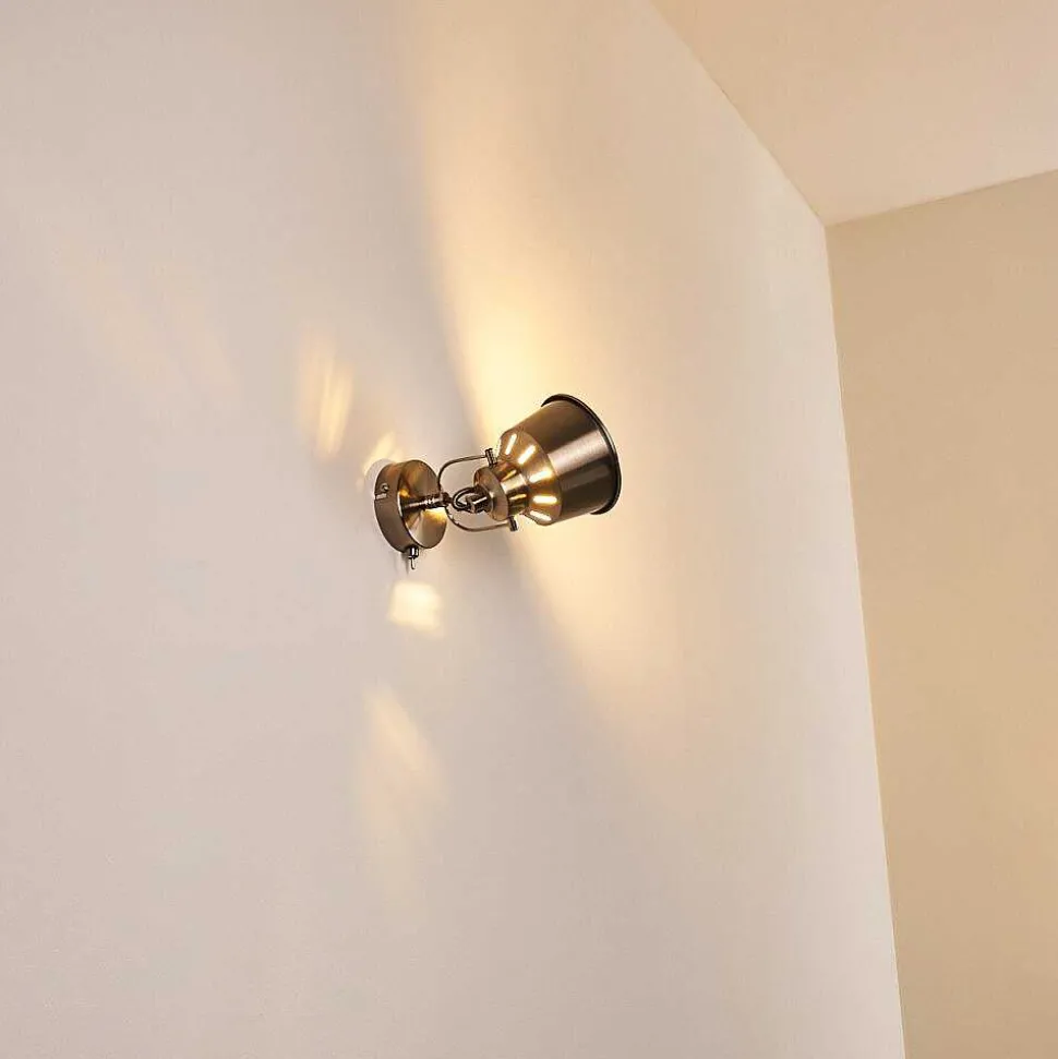 Applique Murale Safari Chrome Brosse, 1 Lumiere