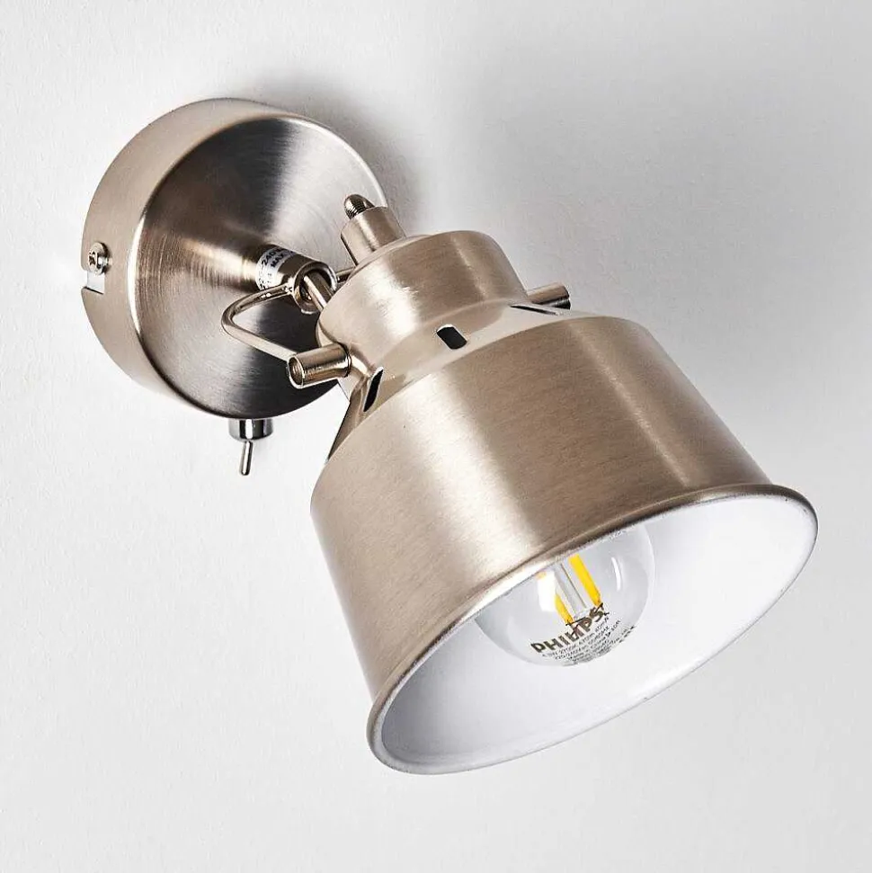 Applique Murale Safari Chrome Brosse, 1 Lumiere