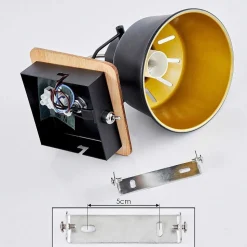 Applique Murale Safari Chrome, Ecru, Noir, 1 Lumiere