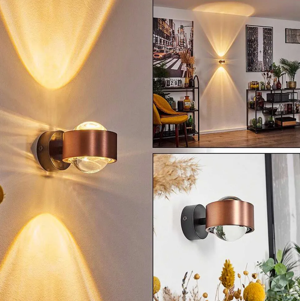 Applique Murale Sapri Cuivre, Noir, 1 Lumiere