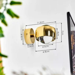 Applique Murale Sapri Or, 1 Lumiere