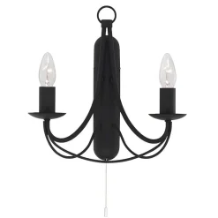 Applique Murale Searchlight Maypole Noir, 2 Lumieres
