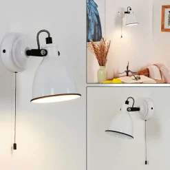 Applique Murale Selki Noir, Blanc, 1 Lumiere