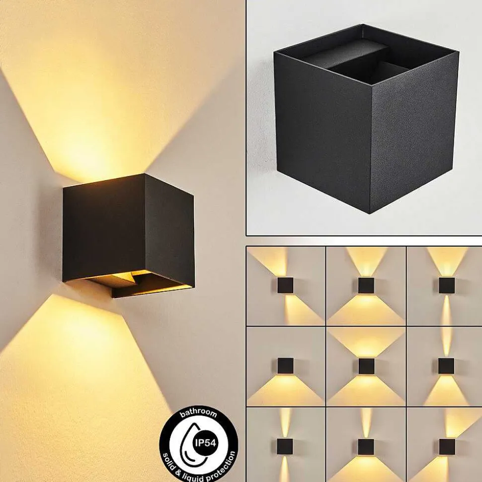 Applique Murale Strandaa Led Noir, 2 Lumieres