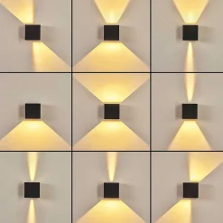 Applique Murale Strandaa Led Noir, 2 Lumieres