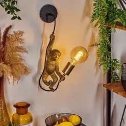 Applique Murale Suardi Or, Noir, 1 Lumiere