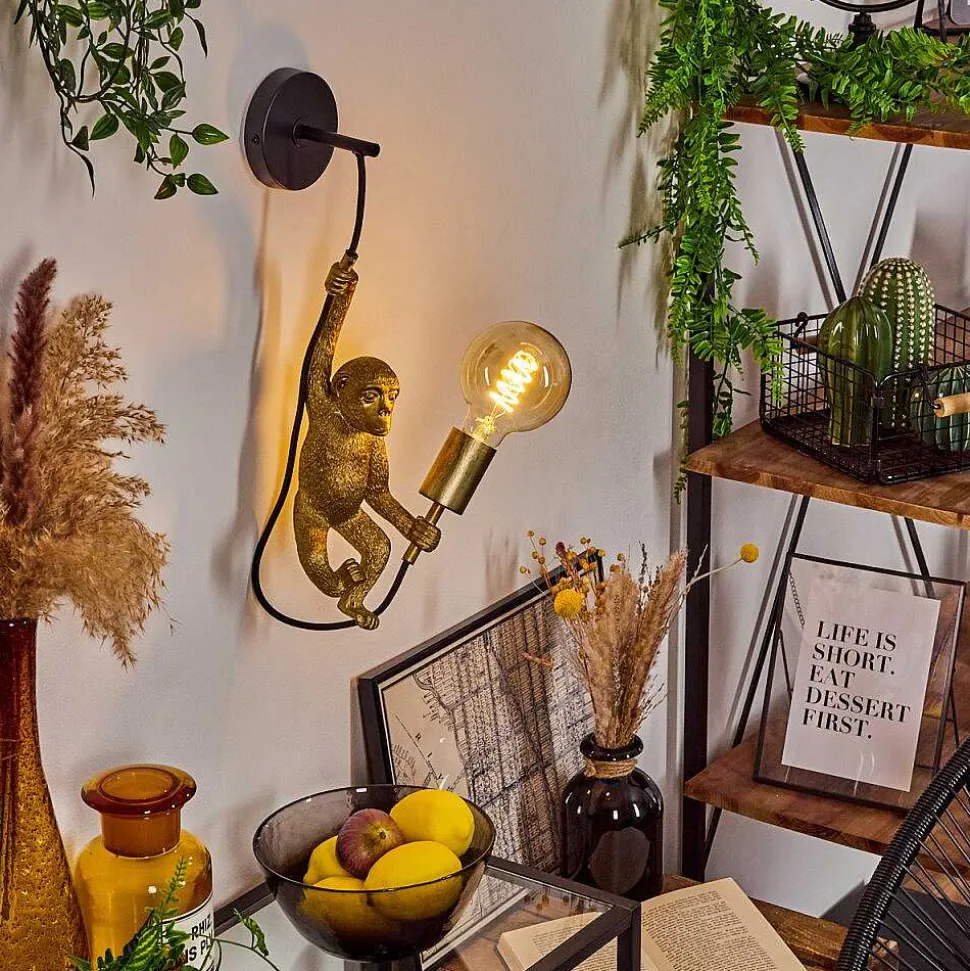 Applique Murale Suardi Or, Noir, 1 Lumiere