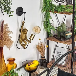 Applique Murale Suardi Or, Noir, 1 Lumiere