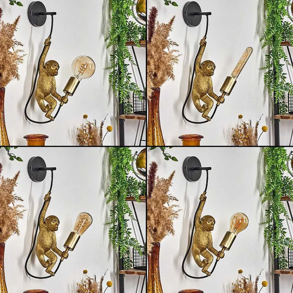 Applique Murale Suardi Or, Noir, 1 Lumiere