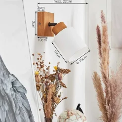 Applique Murale Tercier Argent Oxyde, Ecru, 1 Lumiere