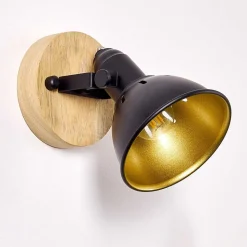 Applique Murale Tina Bois Fonce, Noir, 1 Lumiere