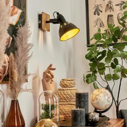 Applique Murale Tina Chrome, Ecru, Noir, 1 Lumiere