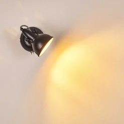 Applique Murale Tina Noir, 1 Lumiere