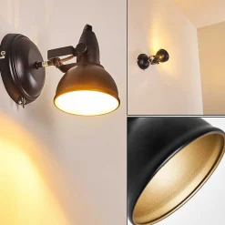 Applique Murale Tina Noir, 1 Lumiere