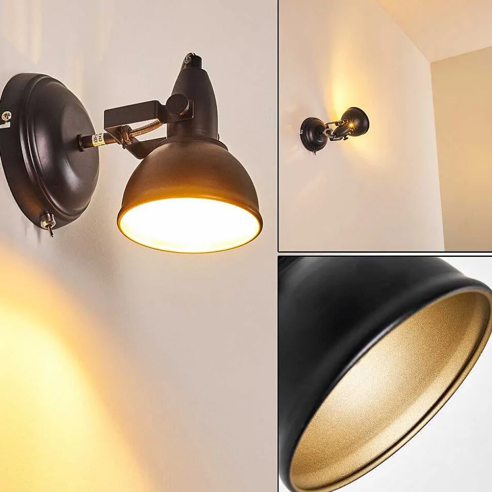 Applique Murale Tina Noir, 1 Lumiere