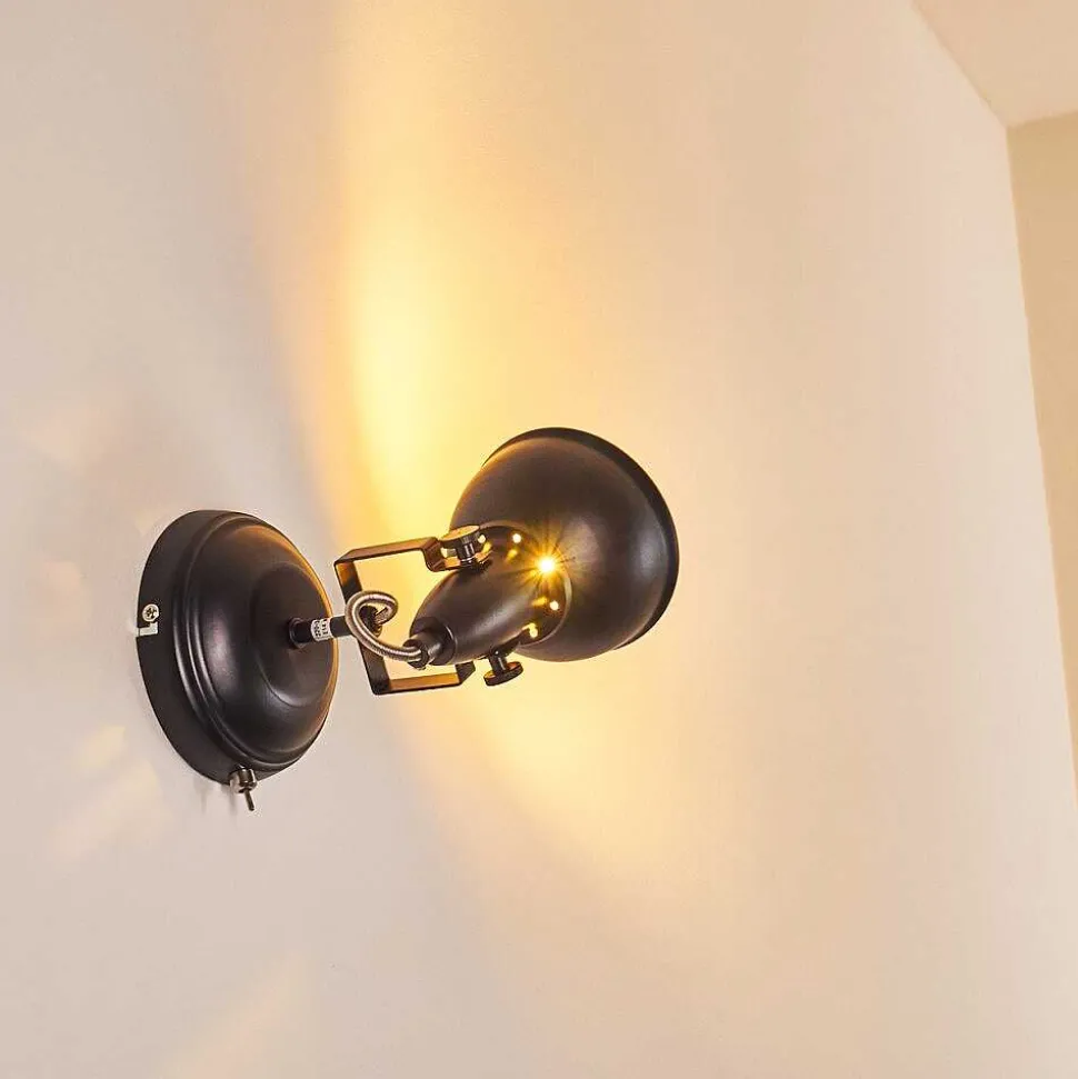 Applique Murale Tina Noir, 1 Lumiere