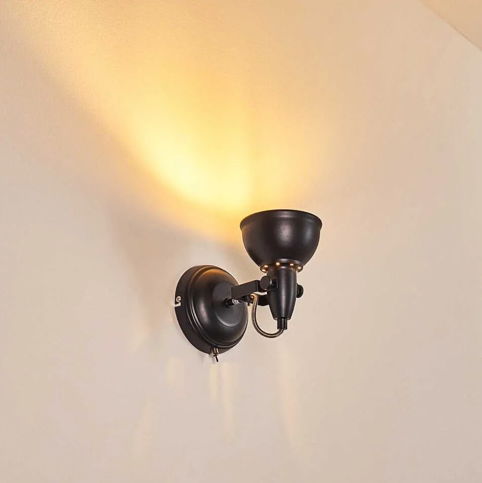 Applique Murale Tina Noir, 1 Lumiere