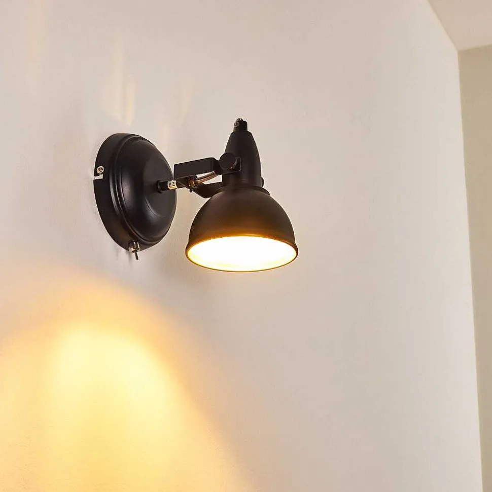 Applique Murale Tina Noir, 1 Lumiere