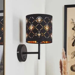 Applique Murale Trasancos Noir, 1 Lumiere