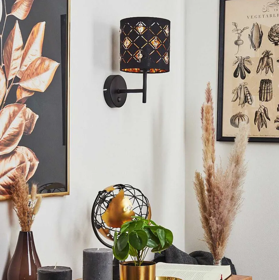 Applique Murale Trasancos Noir, 1 Lumiere