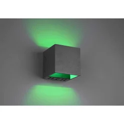 Applique Murale Trio Figo Led Noir, 1 Lumiere, Telecommandes, Changeur De Couleurs