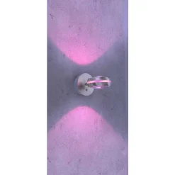 Applique Murale Trio Leuchten Vista Led Nickel Mat, 2 Lumieres, Telecommandes, Changeur De Couleurs