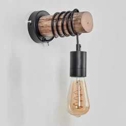 Applique Murale Yaak Ecru, Noir, 1 Lumiere