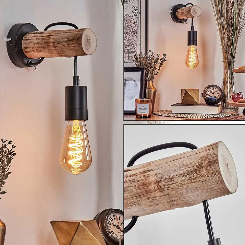 Applique Murale Yaak Ecru, Noir, 1 Lumiere