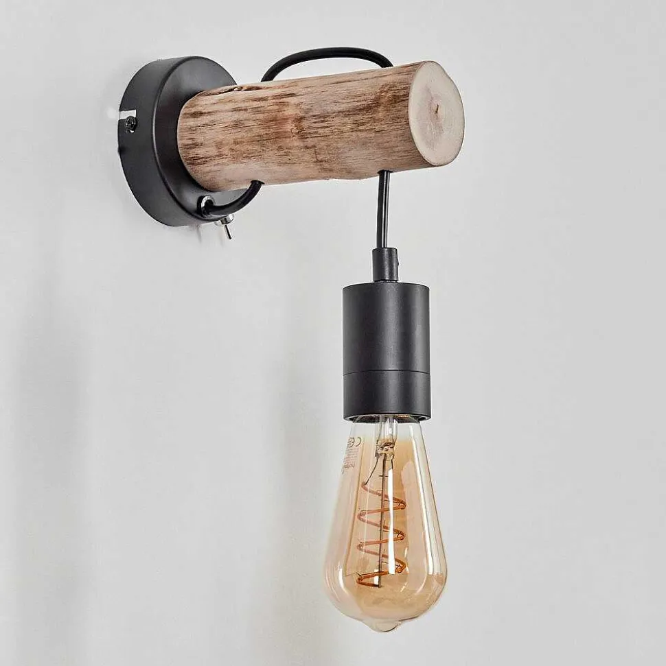 Applique Murale Yaak Ecru, Noir, 1 Lumiere