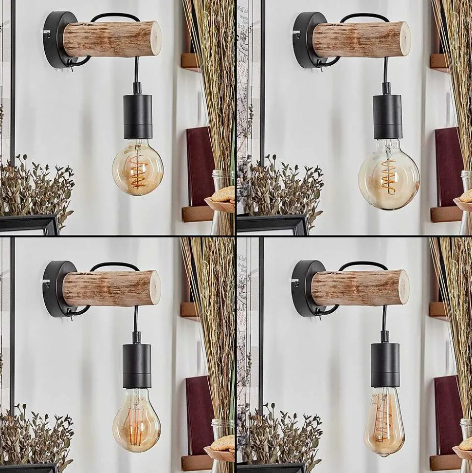 Applique Murale Yaak Ecru, Noir, 1 Lumiere