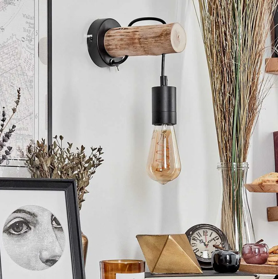 Applique Murale Yaak Ecru, Noir, 1 Lumiere