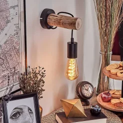 Applique Murale Yaak Ecru, Noir, 1 Lumiere