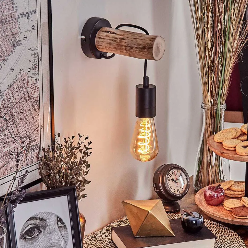 Applique Murale Yaak Ecru, Noir, 1 Lumiere