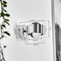 Applique Sapri Argente, 1 Lumiere