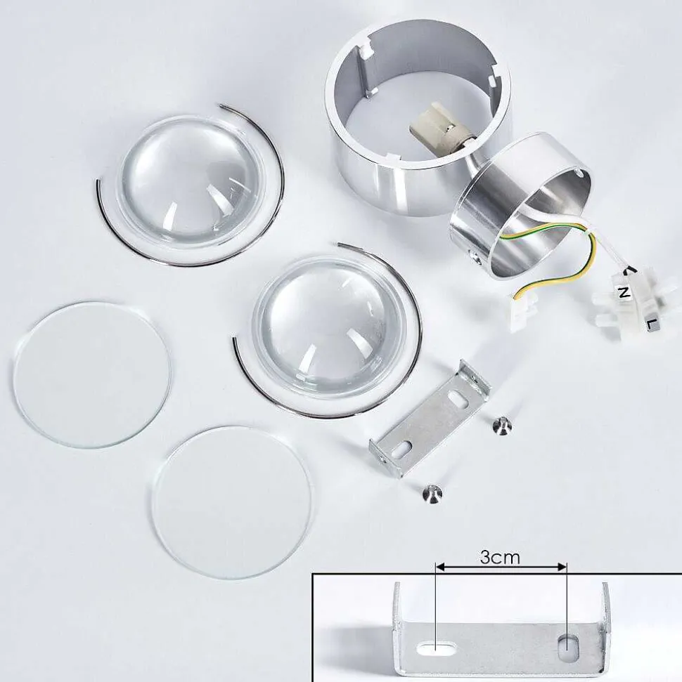 Applique Sapri Argente, 1 Lumiere